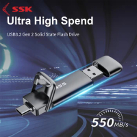 SSK 550MB/s Flash Drive OTG Type C Thumb Drive USB3.2 Gen2 Solid State Flashdrive Android Macbook Flashdrive 2TB 1TB Pendrive