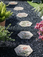 庭院汀步石中式腳踏板花園裝飾擺件陽臺創意戶外地磚園林草坪布置