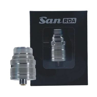 Atomizer Vape San RDA 24MM Single & Dual Coil Authentic By Orca Vape x Gerobak Vape SILVER