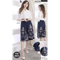 Evercloth Michi Cullote Batik Wanita Semua Ukuran NAVY