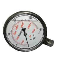 Free shipping Model :EN100-400-1 100MM Diameter 400 Mpa stainless steel liquid pressure gauge manometer with G1/2 port size