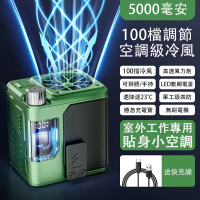 【臻品購】掛腰風扇 5000mah製冷腰間風扇 工地隨身腰掛風扇 手持風扇(全身降溫掛腰空調 智能數顯 超強續航)