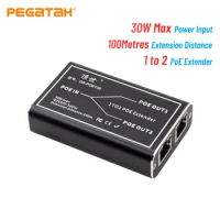 PEGATAH Gigabit POE Extender 2 Port 100/1000M Network Switch Repeater 30W IEEE802.3af/at Plug&amp;Play for PoE Switch NVR IP Camera