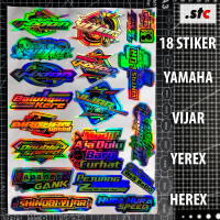 ( isi 18 ) Sticker Hologram Vjar Yerex Cutting Variasi Stiker Motor Variasi Thailook Setiker Helm St
