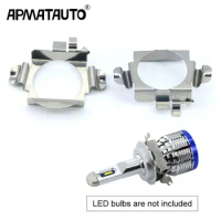 Apmatauto 2pcs H7 Led Adapter Base Headlight Bulb Special Metal Clip Retainer Sockets for Mercedes C E ML CLK GLA GL GLS
