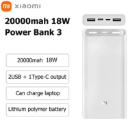 Xiaomi Mi 20000mah Power Bank PLM18ZM Fast Charging Original Wireless Powerbank Fast Charger USB Type-C 3 Port External Battery