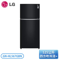 【LG 樂金】525公升 變頻雙門冰箱 鏡面曜石黑 GN-HL567GBN