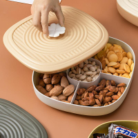 干果盤客廳簡約現代家用過年新年糖果盒零食盤創意分格瓜子收納盒