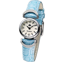 Rosemont 茶香玫瑰系列VI 典雅時尚腕錶-白x藍色錶帶/20mm
