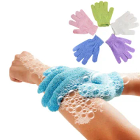 Exfoliating Cleaning Gloves Bath Massage Foam Body Skin Gloves Resistance 5pcs Bath Loofah Spa Shower Wash Mens Thin Work Gloves