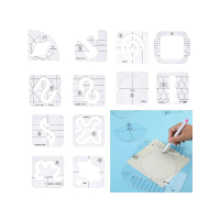 4Pcs Freemotion Quilting Ruler Clear Acrylic Quilting Templates Quilters Rulers Sewing Machine Patch