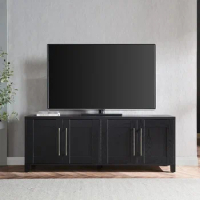 Living room TV cabinet, modern minimalist TV stand with dual door storage cabinet, suitable for 80 inch TV