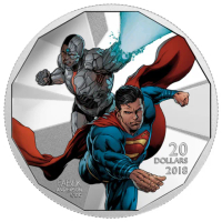 【臺灣金拓】白銀銀幣 2018 加拿大正義聯盟系列 — 機械人和超人精鑄銀幣