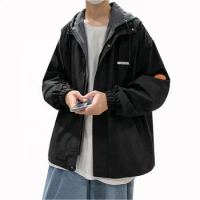 Jacket Men's Hong Kong Style Korean Style Smart Casual Zipper Windproof Baseball Uniform Flight Jacket Daily Wear