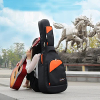 Guitar Case 41/42 Inch Waterproof Oxford Fabric Acoustic Guitar Bag 20MM Pad Cotton Double Straps Guitar Backpack