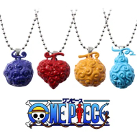 Anime One Piece Devil Fruit Necklace Figure Ace Luffy Model Kids Creative Toys Gift Metal Cosplay Pendant Collectible Decoration