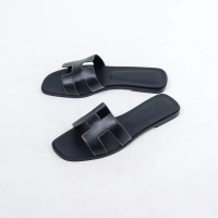 Hermès Sandal HERMES ORAN BLACK SANDAL 100% ORIGINAL