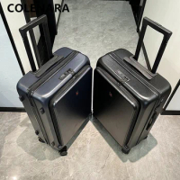 COLENARA Wheeled Suitcase High Quality Front Opening Laptop Trolley Bag Ladies Boarding Case 20"24 Inch Men's Carry-on Luggage