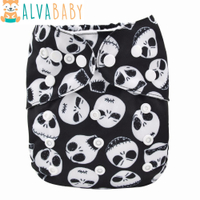 Alvababy All In One Diaper Sewn-in 1pc 4-layer Bamboo Insert Reusable AIO Diaper for Baby