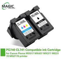 NEW 2PCS PG740XL CL741XL Compatible ink Cartridge for Canon PG740 CL741 for Canon Pixma MX517 MX437 MX377 MG3170 MG2170 printer