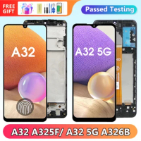 AMOLED Screen for Samsung Galaxy A32 A325 A325F Lcd Display Digital Touch Screen with Frame for Samsung Galaxy A32 5G A326 A326B