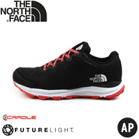 【The North Face 女 FL 防水健行鞋《黑粉/橘》】4OA6/防水透氣野跑鞋/慢跑鞋/健行鞋