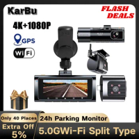 Dash Cam 4K Camera for Car Night Vision Auto Dvr Dashcam GPS Wifi 24h Parking Monitor Dual Dvrs Kamera Samochodowa Rejestrator