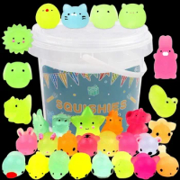 12/24 PCS for Kids Animals Toys Glow in The Dark Party Favors Stress Relief squishy stress reliever toys