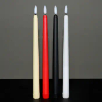 200pcs 11" Battery operate Flickering Candles Flameless Romantic 3D Wick LED Taper Candlestick Christmas Home Wedding Decoration