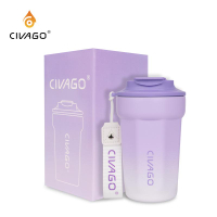 CIVAGO（13oz）กระบอกน้ำสแตนเลสพร้อมฝาปิด เคลือบเซรามิก แก้วสุญญากาศ รักษาความร้อนและเย็น