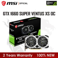 MSI New GTX 1660 SUPER VENTUS XS OC 6GB Graphics Card 12nm GDDR6 192bit DP DVI HDMI GTX 1660Super Video Card GPU placa de vídeo