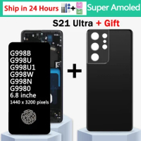 6.8" Super AMOLED For Samsung S21 Ultra 5G G998 G998U Display Touch Screen Digitizer For Samsung S21Ultra G998B LCD