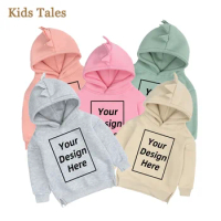 0-7Years Custom Kids Baby Boys Girls Casual Long Sleeve Hoodies DIY Text Logo Image Print Front/Back Toddler Fleece Tops Clothes