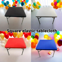Hiasan Meja Makan Elastik Perlindungan Meja Square 86X86CM Warna Padu Stain-Tahan Meja Kalis Lusuh R