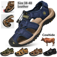 Tusafety sandals for men outdoor sandals desert camel hiking sandals cowhide outdoor sandals camel sandals men anti-collision safety shoes423