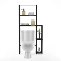 Turn-N-Tube Toilet Space Saver with 5 Shelves, Espresso/Black