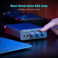 Fosi Audio Amplifier Mini HiFi Stereo Gaming DAC - Suara Jernih, Distorsi Rendah IH Gray Silver