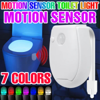 LED Toilet Night Lights Smart PIR Motion Sensor Waterproof Toilet Seat Washroom Lamp Toilet Bowl Backlight WC Bathroom Lighting