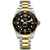 TITONI 梅花錶 海洋探索 SEASCOPER 600 陶瓷錶圈 COSC認證 潛水機械腕錶 母親節 禮物(83600SY-BK-256)