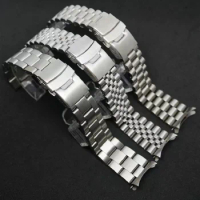 Stainless Steel Strap For Seiko Watch Steel Band SEIKO No.5 Green Water Ghost SRPD63K1 skx007 009 Stainless Steel Bracelet 1pcs