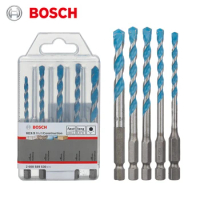 Bosch Hexagon Shank Drill Bit Set 5Pcs 4/5/6/6/8mm Tile Glass Ceramic Cement Metal Alloy Punching Triangle Drill Bits 2608589530