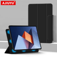 AJIUYU Case For Huawei MateBook E 12.6 inch 2022 Tablet PC PU Smart Shell Stand Cover DRC-W58 Strong Magnetic Adsorption Cases