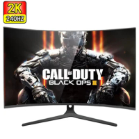 27 inch Curved 240hz Monitor Gamer 2k HD Gaming Monitor PC LCD Monitor for Desktop HDMI compatible Monitor for Computer Displays