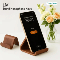 TerraTure Stand Holder Hp Meja Wooden Phone Holder Stand Handphone Sandaran Dudukan Hp Ponsel Kayu