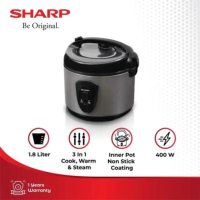 Sharp Rice Cooker KS-N18MG 1.8L Magic Com Sharp 3in1 Masak Kukus Hangat Anti Lengket Rice Cooker Sha