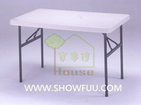 [家事達] SHOW -FULL 多功能 塑鋼檯面 折合會議桌 (76寬*122長*74.5cm高) 特價 萬用桌+