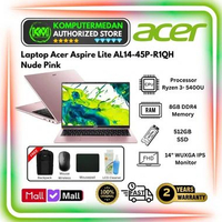 Laptop ACER Aspire Lite AL14 45P R1QH Ryzen R3 5400U RAM 8GB DDR4 SSD 512GB 14" WUXGA IPS Win 11 Hom