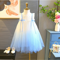 Baby童衣 浪漫藍漸層無袖洋裝 女童無袖洋裝 女花童服 88992