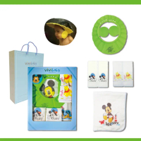 【VIVIBABY】新生兒禮盒 彌月禮盒 送禮自用 嬰兒禮盒(萬用夾 推車掛勾 嬰幼兒枕 多功能被 沐浴用品)