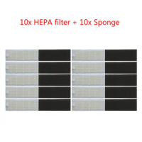 10*HEPA filter + 10*Sponge Suitable for Dibea GT100 Robotic Vacuum Cleaner Parts